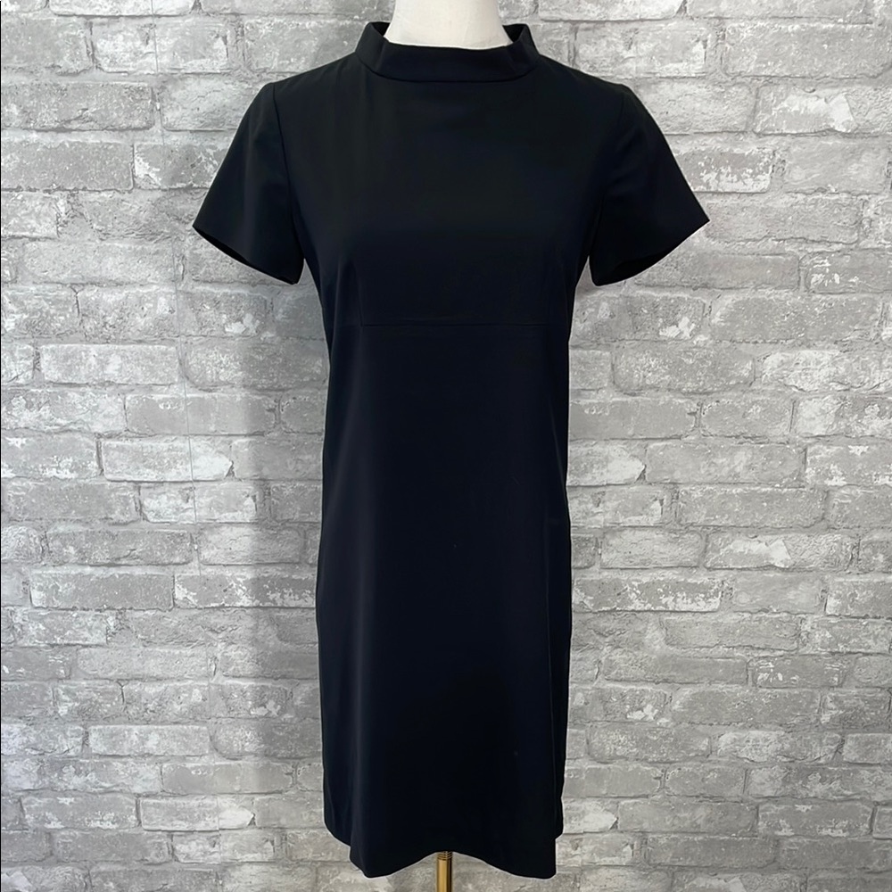 MARC O’POLO Black Mini Sheath Dress with Mandarin Collar